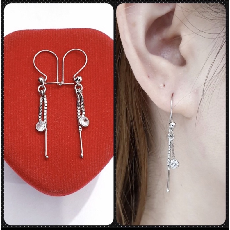 Anting perak 925 lapis emas putih anting simple perak 925 lapis emas putih