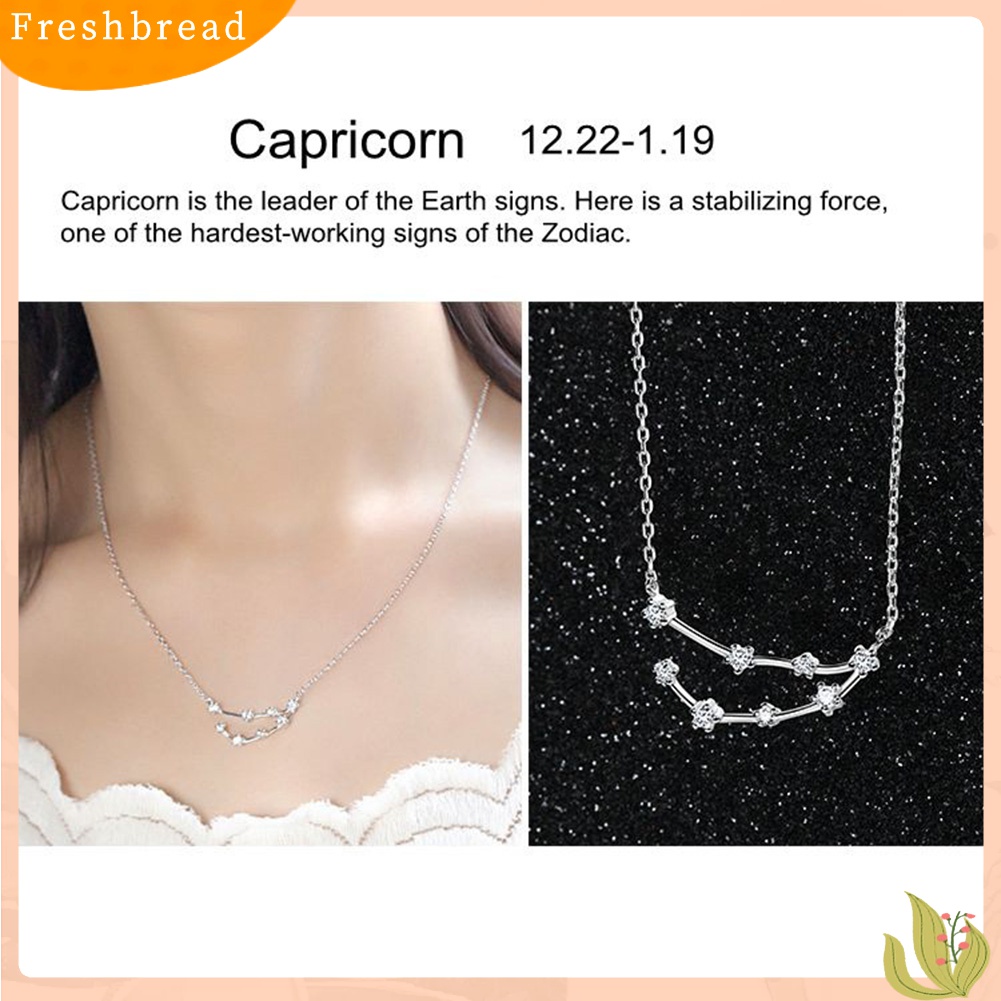 【Fresh】Shiny Rhinestone Women Horoscope Astrology Constellation Sign Guardian Necklace