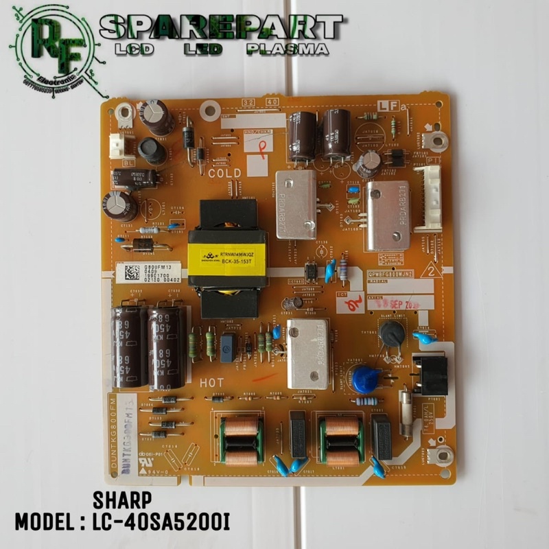 PSU POWER SUPPLY MESIN TV LED SHARP LC-40SA5200I LC 40SA5200 I