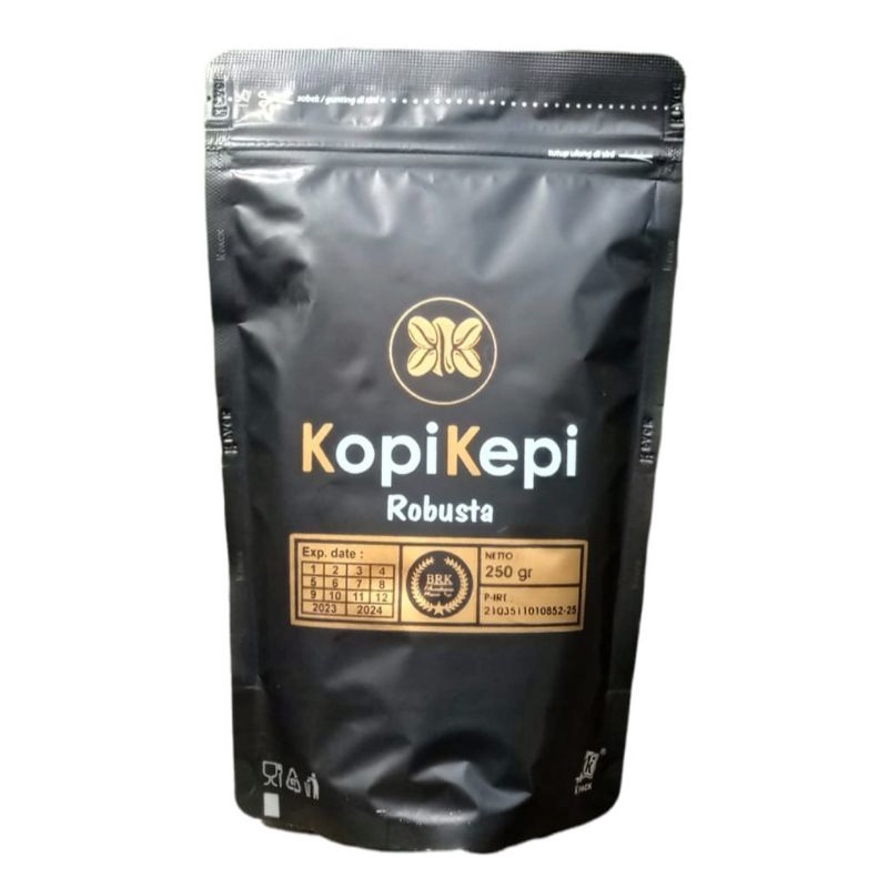 

kopikepi robusta 250 gr kemasan pounch