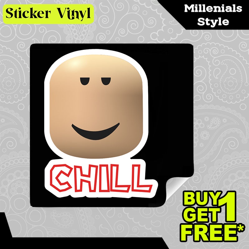 

Stiker Sticker Roblox Chill Face Platform Game Gaming Aesthetic Bahan Vinyl Satuan Anti Air