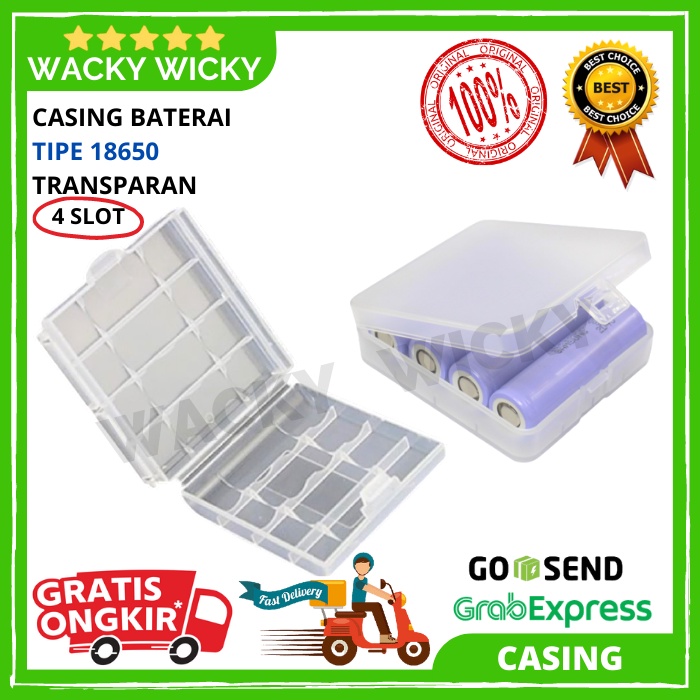 Box / Case / Kotak Baterai 4 Slot 18650 (Batre Vape) / 16340 / 18350