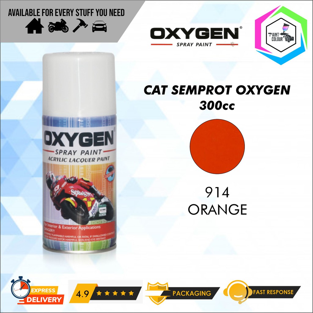 Cat Semprot / Pylox OXYGEN Acrylic Spray Paint - 914 Orange