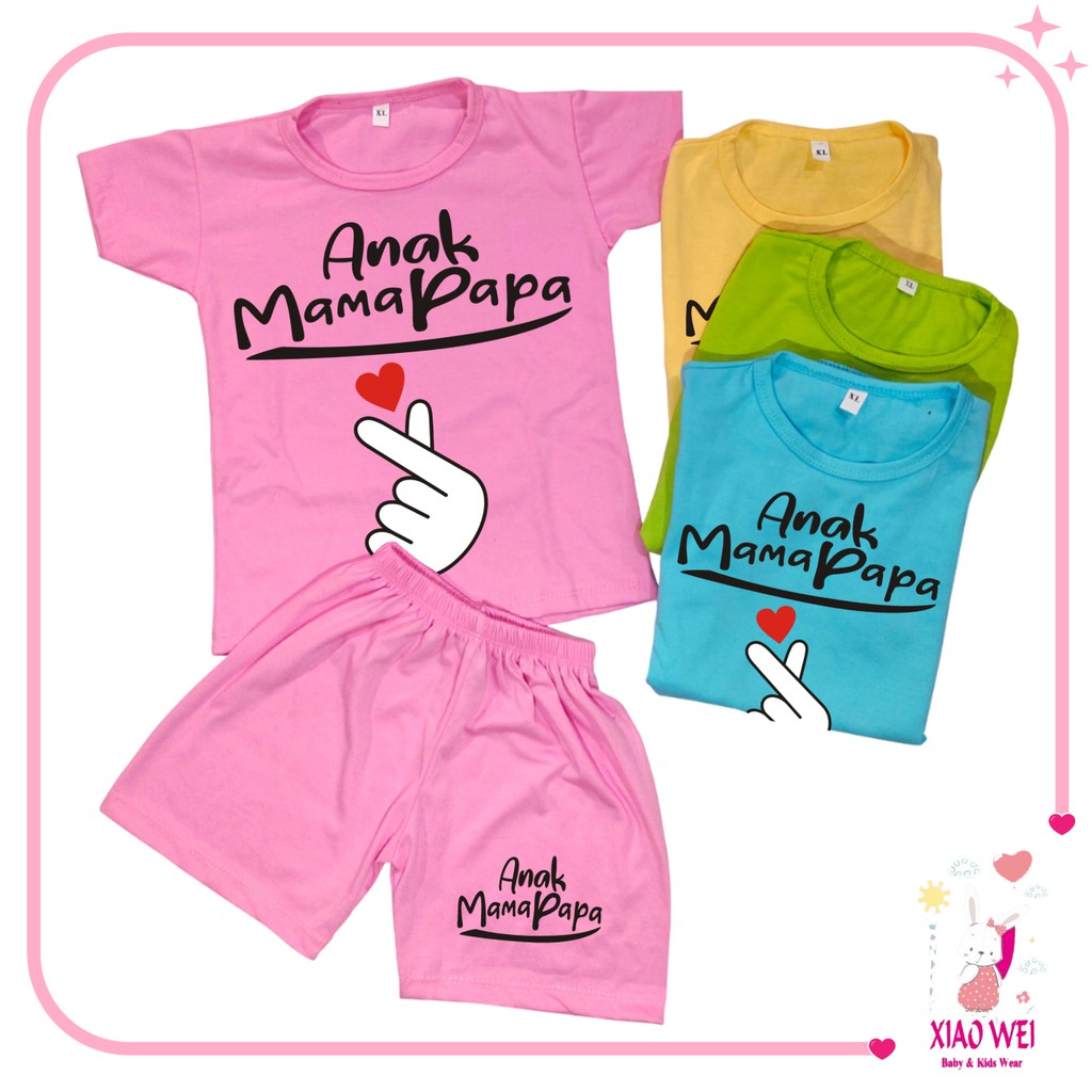 SETELAN ANAK  DAN BAYI  SETELAN BAJU  MOTIF ANAK  MAMA PAPA 