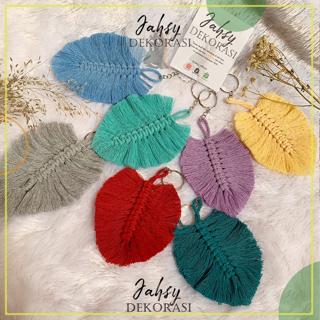 GANTUNGAN KUNCI DAUN/MACRAME DAUN/GANTUNGAN TAS/GANTUNGAN MOBIL