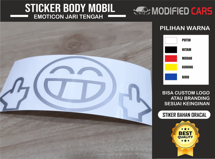 Jual Sticker Mobil Smiley Flip Off Emoticon Jari Tengah Shopee Indonesia