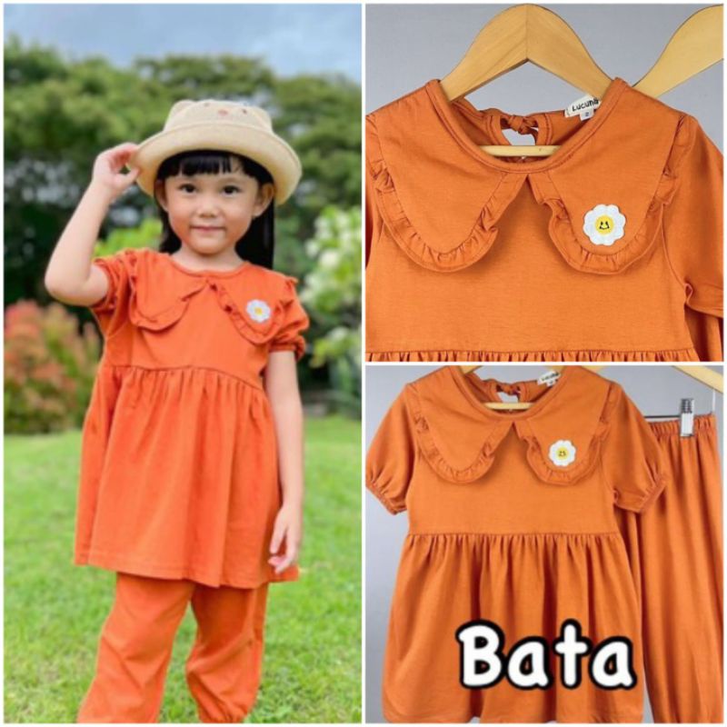 setelan anak DAISY SMILEE CORAL 1-5th / set anak polos setcel