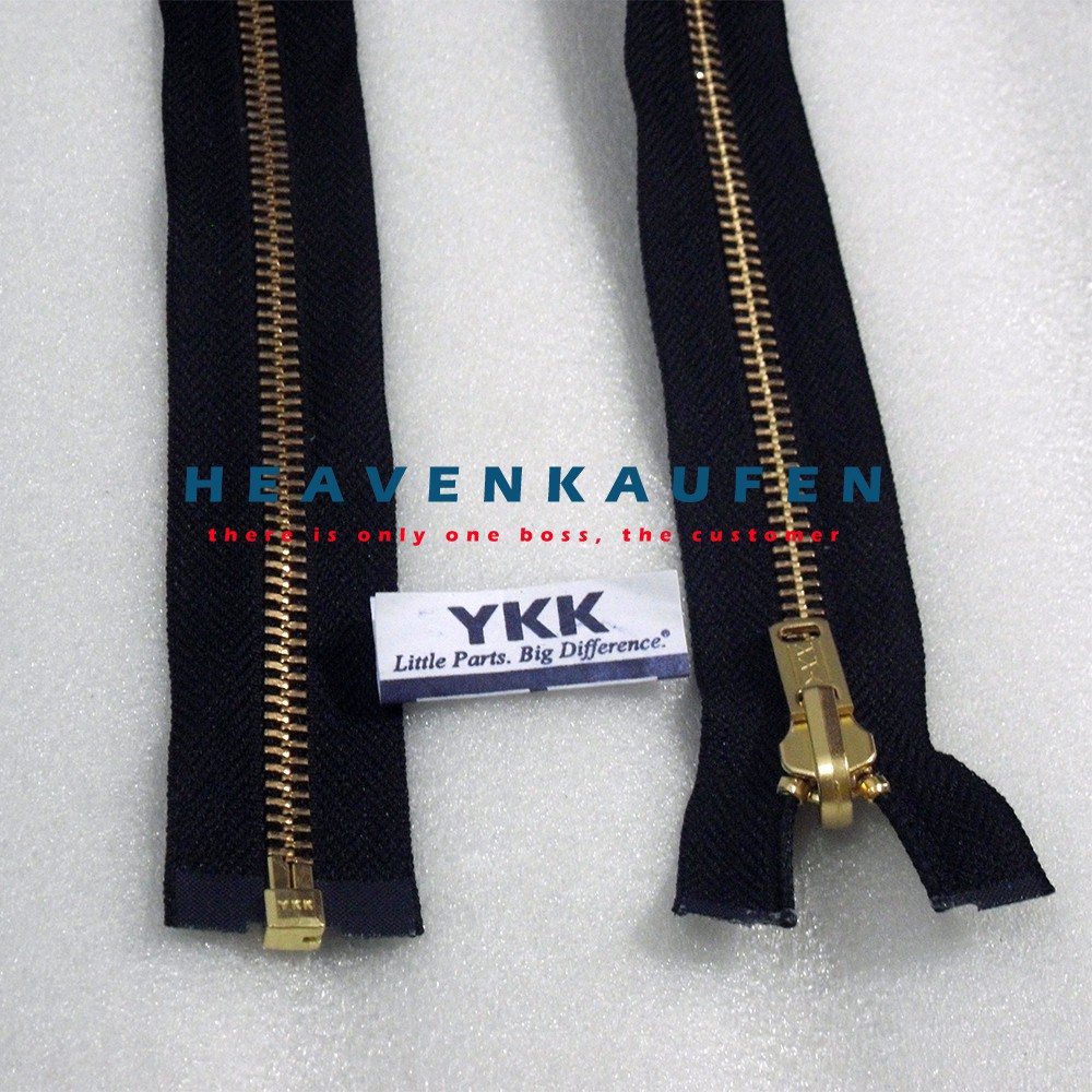 Resleting YKK 75 cm/30 inch Daun Hitam Gigi Emas/Gold