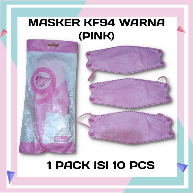 Masker Kf94 isi 50pcs 4ply High Quality Bahan Nyaman dan Lembut Semarang-KF94 PINK ISI 50 PCS