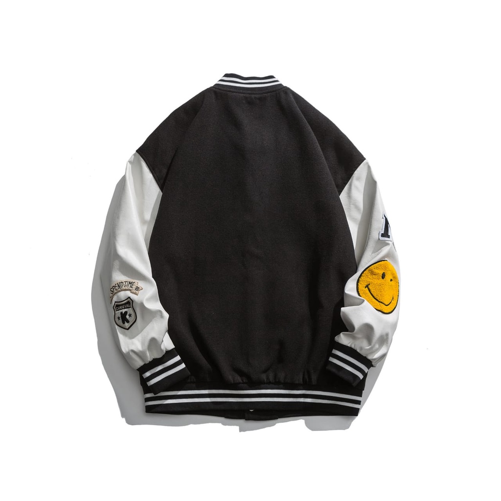 R SMILE VARSITY FULL BORDIR OVERSIZE  BASEBALL JACKET | BISBOL JAKET GIRL POWER BORDIR