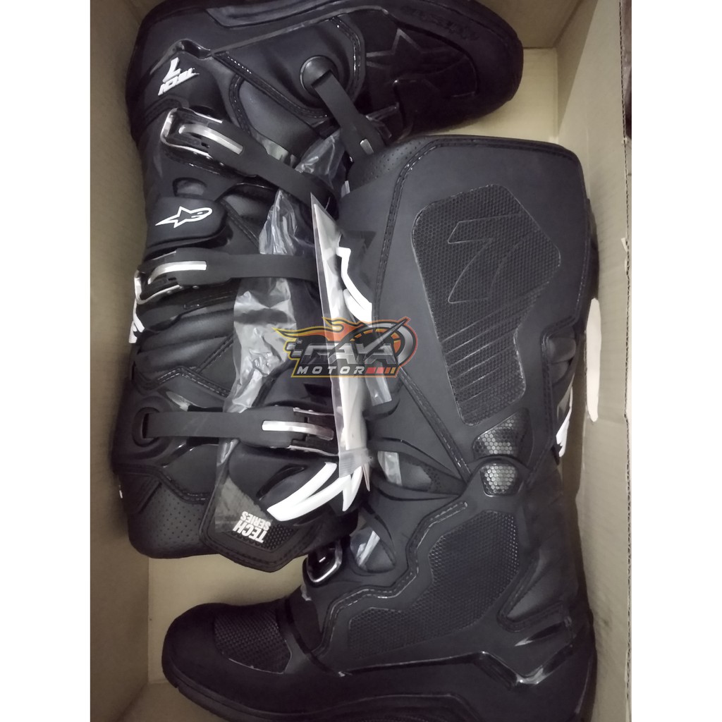 SEPATU BOOTS CROSS ALPINESTAR TECH 7 BLACK ENDURO