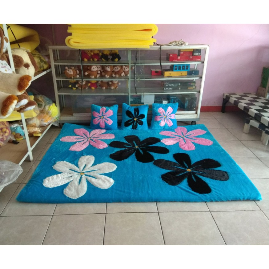 Karpet Karakter Bulu Rasfur Motif Bunga