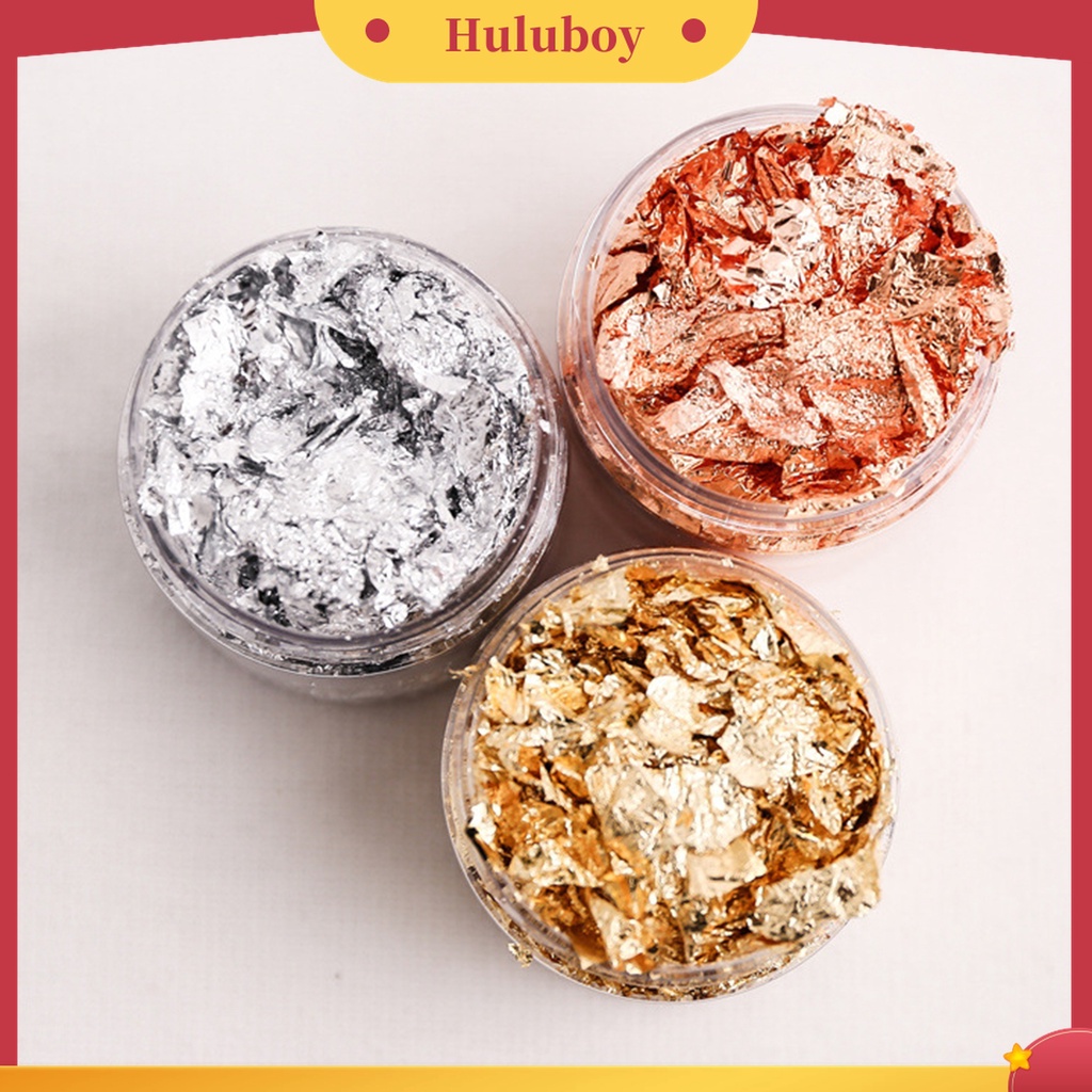 Huluboy Huluboy♡ 1 Botol Kertas Foil Warna Emas Multifungsi Untuk Nail Art