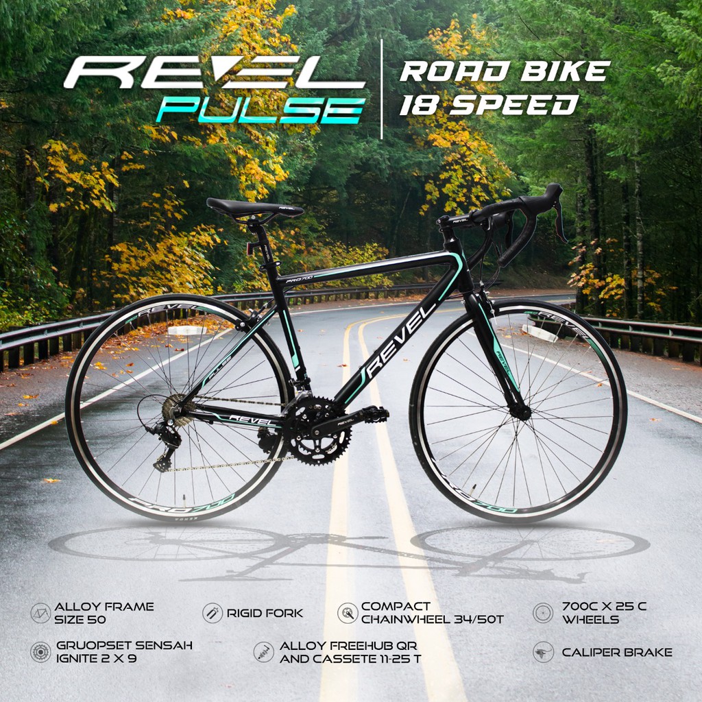Sepeda Balap Revel Pulse Road Bike 18 Speed Alloy Frame Size 50 Garansi Original SNI COD-1
