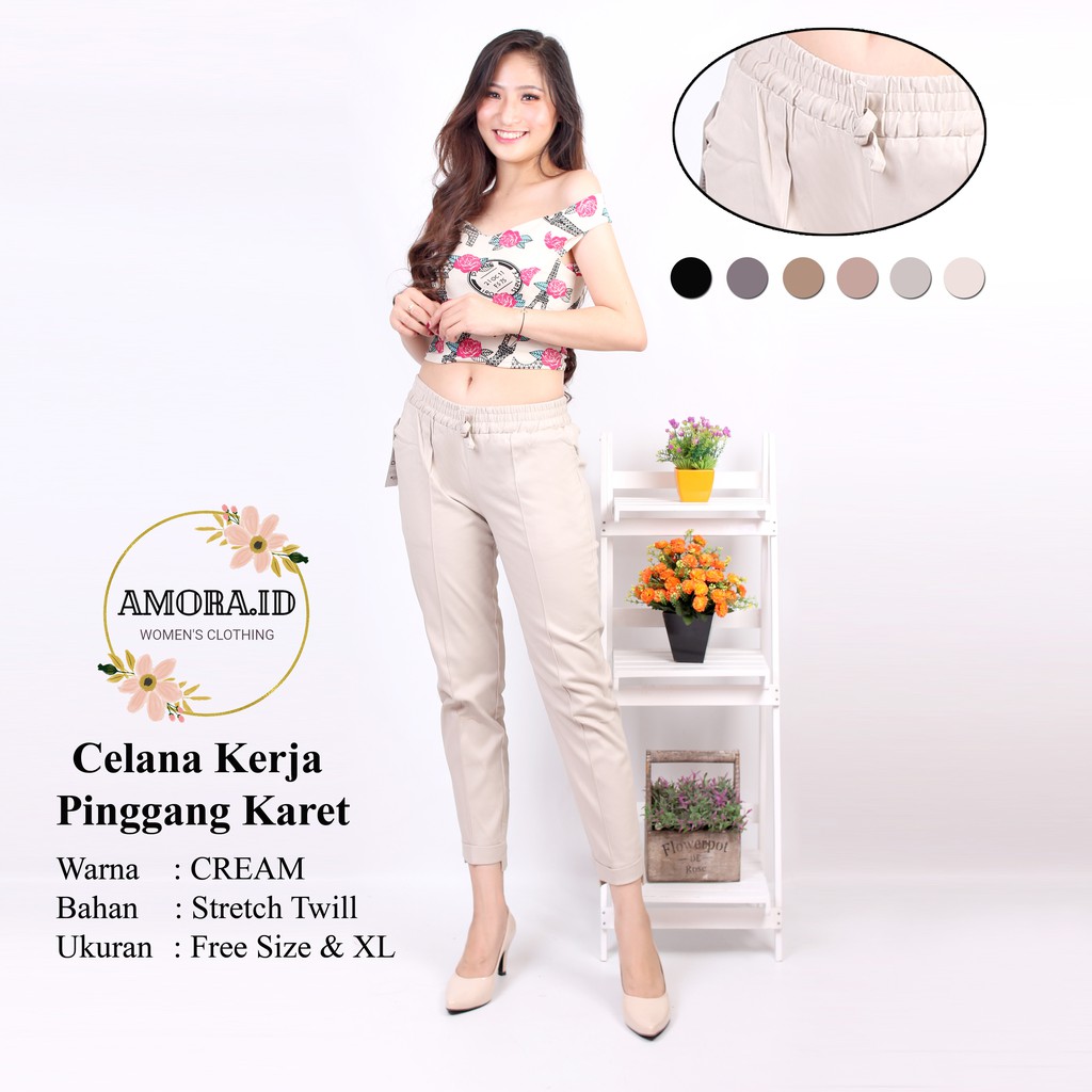 AMORA Celana kerja Wanita /Celana Jumbo 4L,2L,XL AM