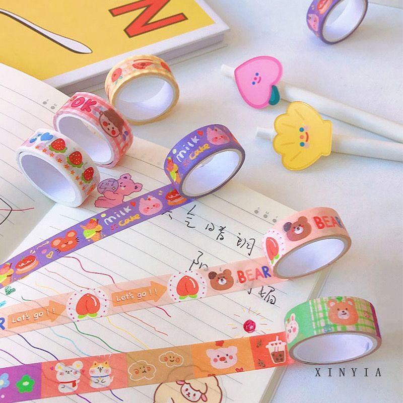 

[riBBon] 1PC Washi Tape Decor Masking Tape Cute Sticker DIY Scrapbook Journal / Selotip Stiker