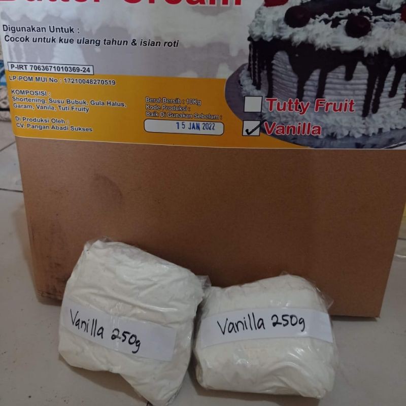 Butter Cream Vanila Jitu 250g / Butter Cream Rasa Vanilla 250g Termurah Terlaris