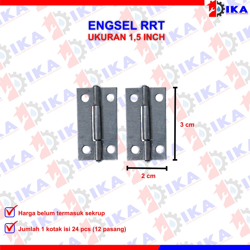 Engsel Tipis RRT isi 24buah (12set) (1lusin set) Engsel Pintu RRT Plat Besi 1 1.5 2 2.5 3 4 Inch Kandang Gerobak - ENGSEL TIPIS RRT HINGES