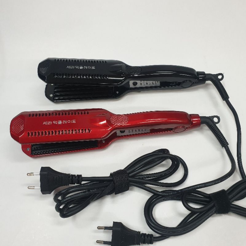 Alat Catok Rambut Anak Wanita Panjang Hy 9987 Hair straightener zigzag gerigi  Suhu 220c