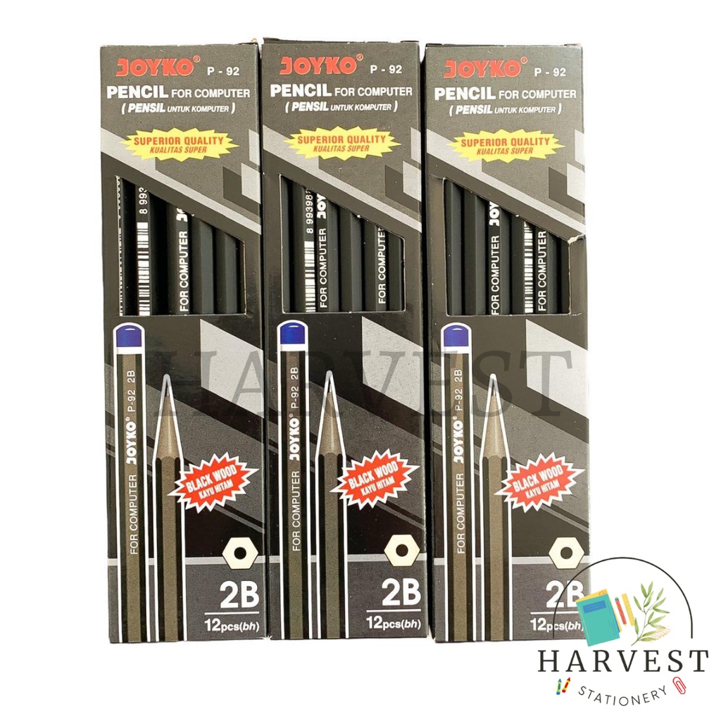 

Pensil JOYKO 2B P-92 For Computer / Pensil Ujian Joyko / 1 BOX ISI 12 PCS