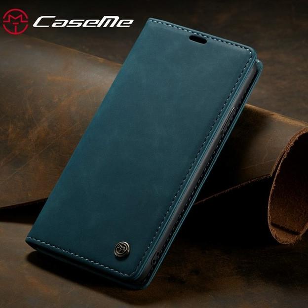 FLIP CASE SAMSUNG A31 / A51 / A71 ORIGINAL CASEME LEATHER WALLET - HIJAU, SAMSUNG A71