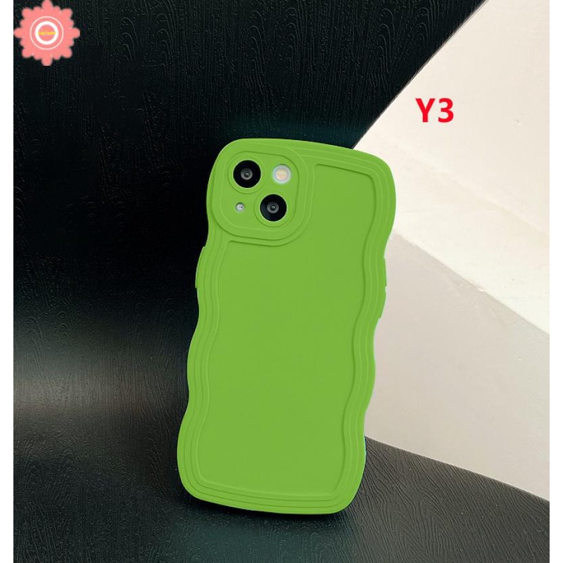 Casing iPhone 11 XR 7 8 Plus 12 13 Pro MAX X XS MAX 7 Plus 8 Plus Shockproof Aksen Gelombang Warna Permen