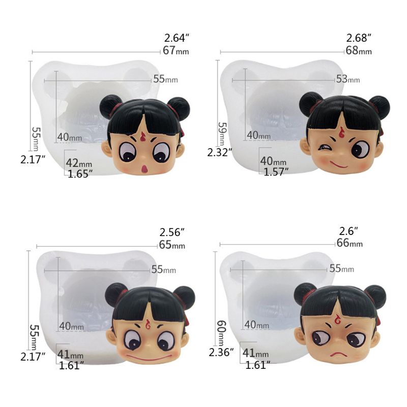 Siy 4 Pcs Cetakan Resin Model Kartun Nataku Cina Untuk Membuat Perhiasancraft