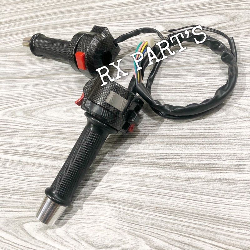 SATU SET SAKLAR KANAN KIRI CARBON / CARBON YAMAHA RX KING / RX KING NEW - VIXION OLD / LAMA - SCORPI
