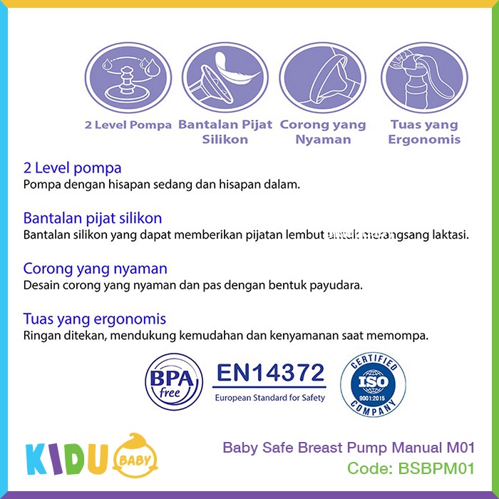 Baby Safe Breast Pump Manual M01 Pompa ASI Kidu Baby