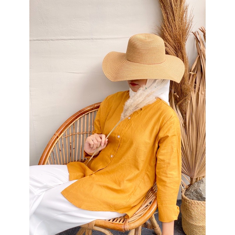 Floral.id Kemeja Rami-Mustard