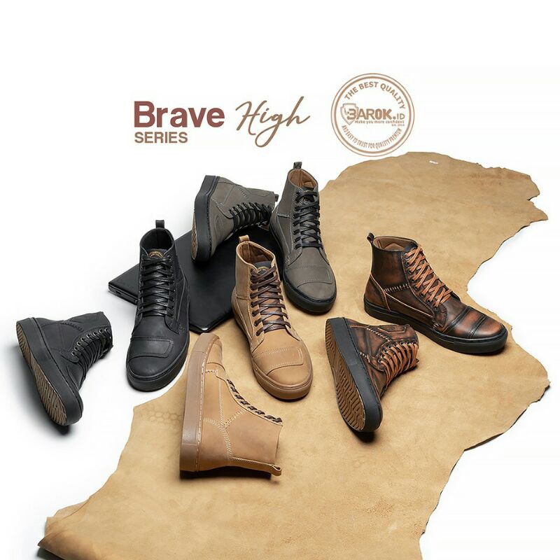 BAROK ID Brave Sepatu Sneakers Pria Riding Kulit Sapi Crazy Horse Brosh Off Matte Lux Premium