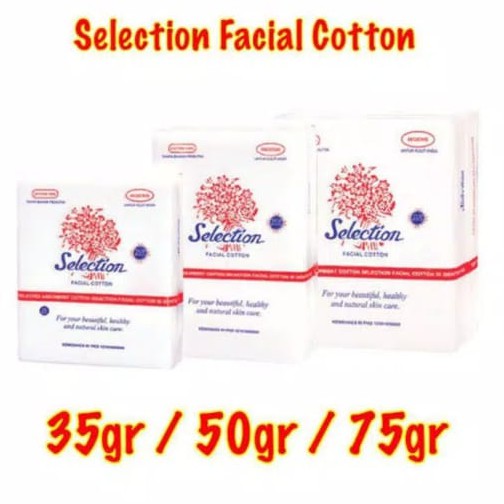kapas selection wajah / muka facial cotton 35 gr / 50 gr putih (no.226)