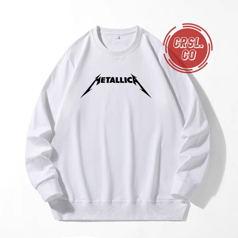 CREWNECK HITAM PRIA DAN WANITA METALLICA CASUAL DENGAN BAHAN PREMIUM