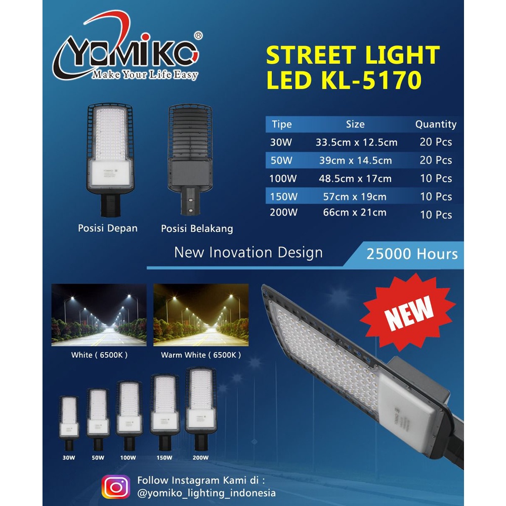 Lampu Jalan PJU Led Street Light Premium Quality 30w 50w 100w 150w 200 Watt