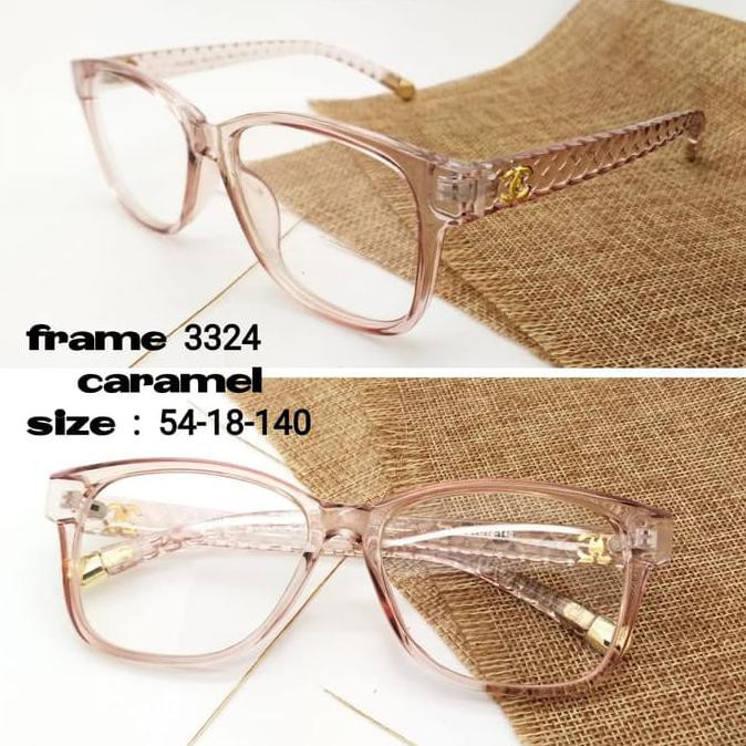 Frame Kacamata Fashion Wanita Terbaru 3324 paket 100ribu Free Lensa Minus Anti Radiasi