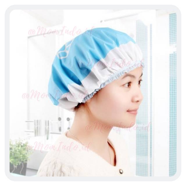 Shower Cap Topi Pelindung Penutup Kepala Rambut Karakter Lucu Waterproof