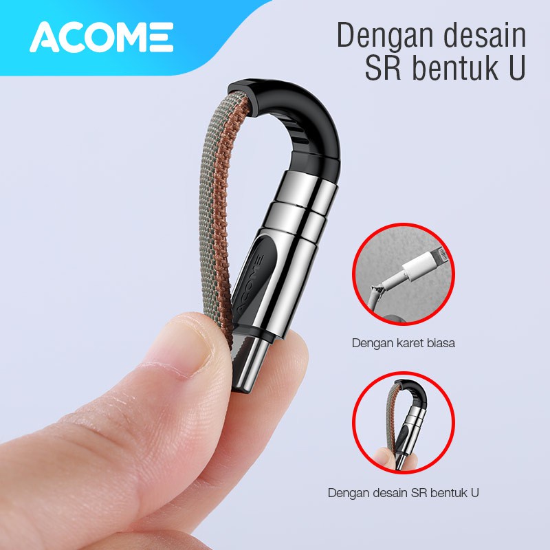 ACOME Kabel Data Type-C 100cm cable  AiC Fast Charging 3A Garansi Resmi 1 Tahun AKC-010