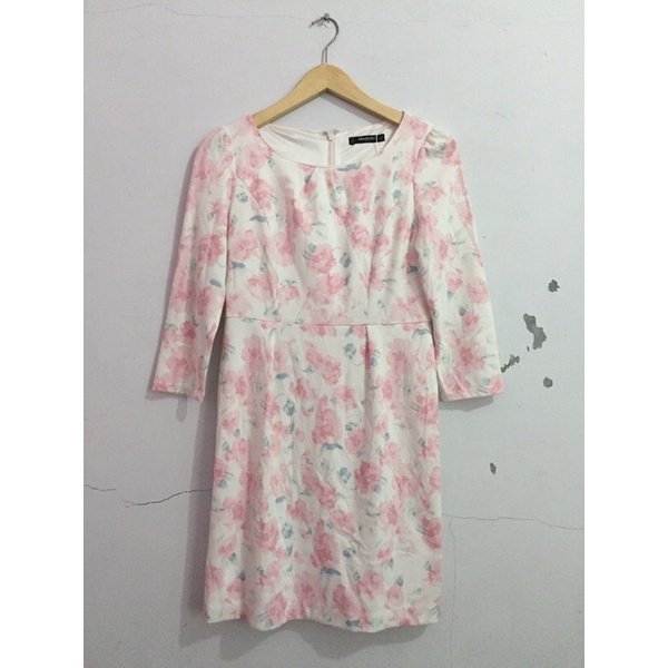 MANGO DRESS PUTIH BUNGA KOREA ORIGINAL