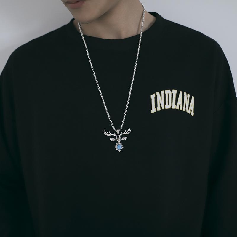 Sederhana all-match sweater chain sayang sedikit satu rusa Anda pasangan kalung siswa pria dan wanit