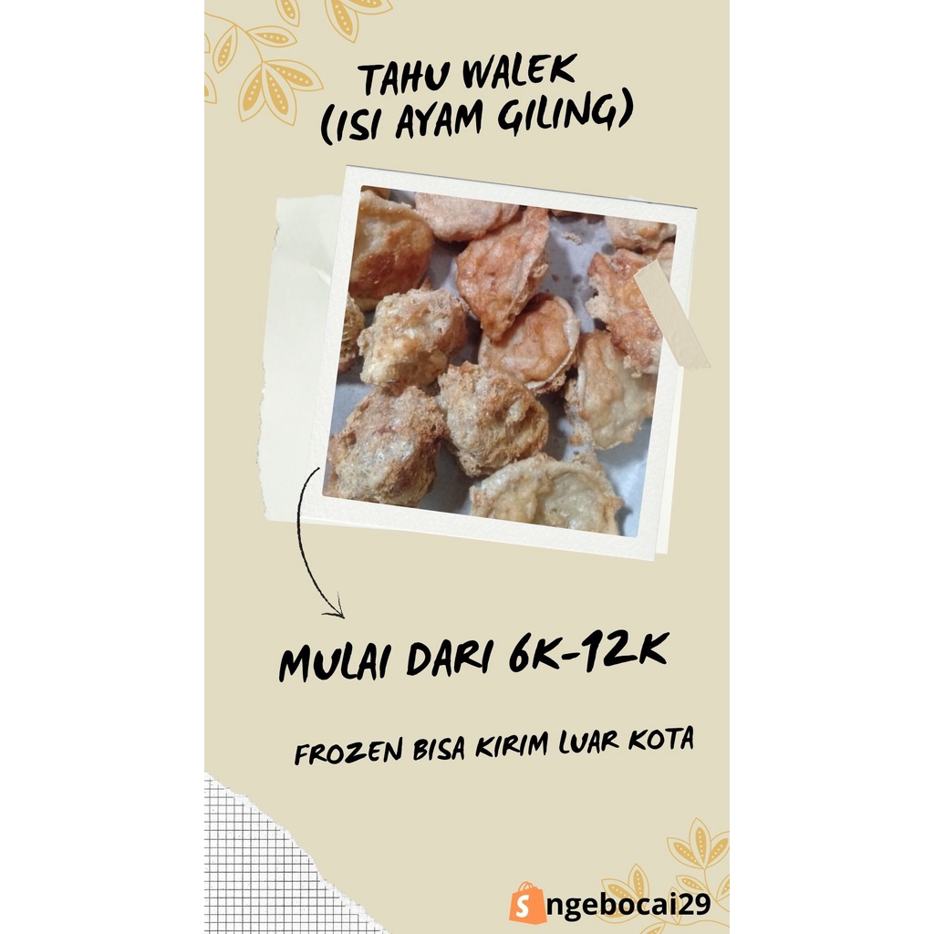 

TAHU WALIK ISI AYAM GILING SUPER MURAH