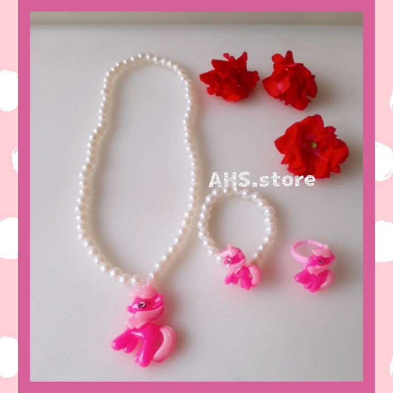 Kalung mutiara anak Aksesoris Anak Kalung Mutiara set 3 pcs