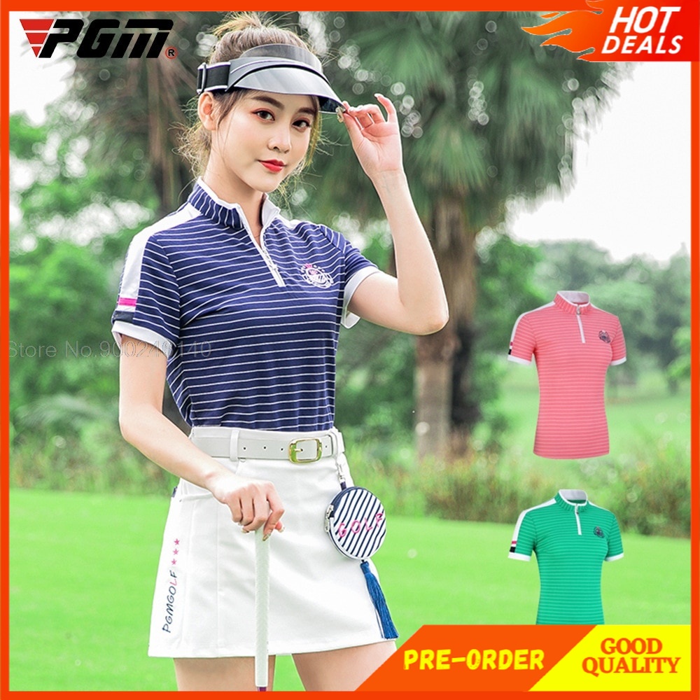 PREORDER PGM Golf Baru Kemeja Wanita Lengan Pendek T Shirt Olahraga Outdoor Golf Atas Pakaian Korea 