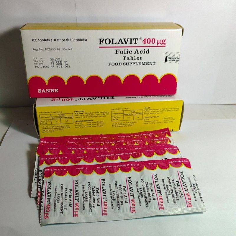 Jual FOLAVIT " Asam folat" Harga per/paket 5 strip = 50 tablet