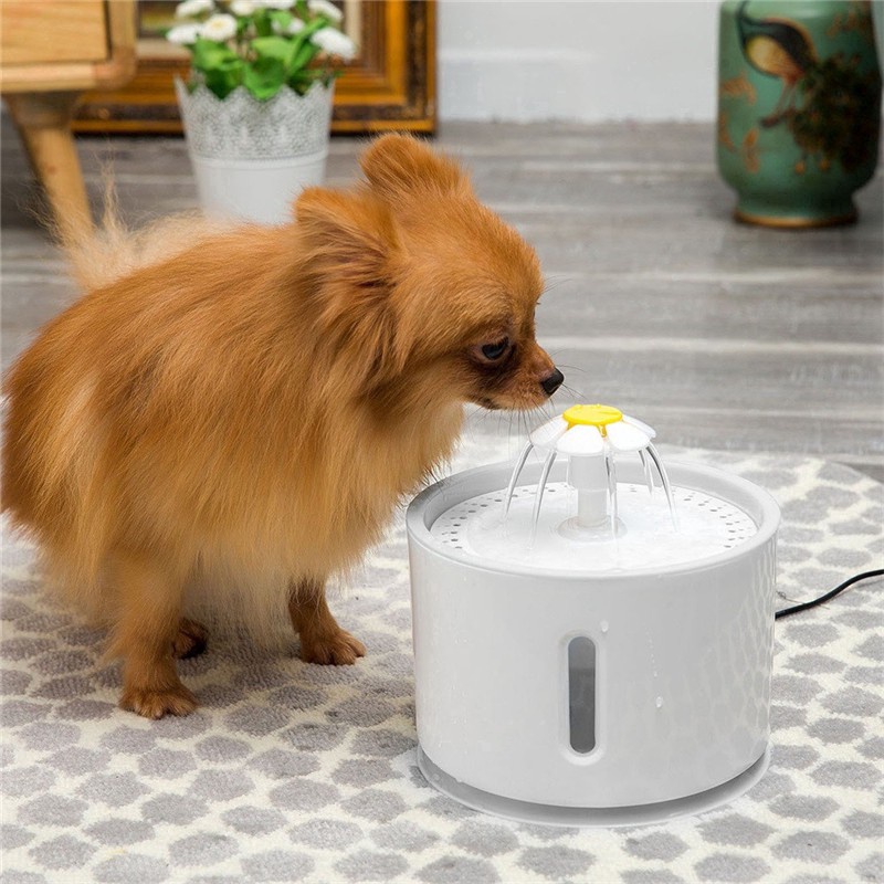 Dispenser Minum Kucing Anjing 3 Liter / 2.4 L Cat Dog Flower Outlet Automatic Pet Fountain Water Dispenser Drinking Bowl Pet Water Dispenser Fountain / Tempat Minum Kucing Anjing Kelinci Otomatis 2.4L,Flowing Water GS8