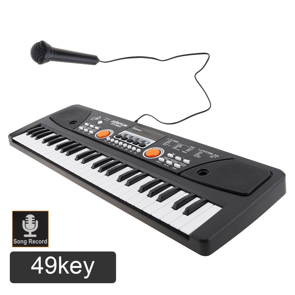 Keyboard Piano Elektronik Digital 49 / 61 Kunci 16 Nada Dengan Mikrofon Untuk Hadiah Anak