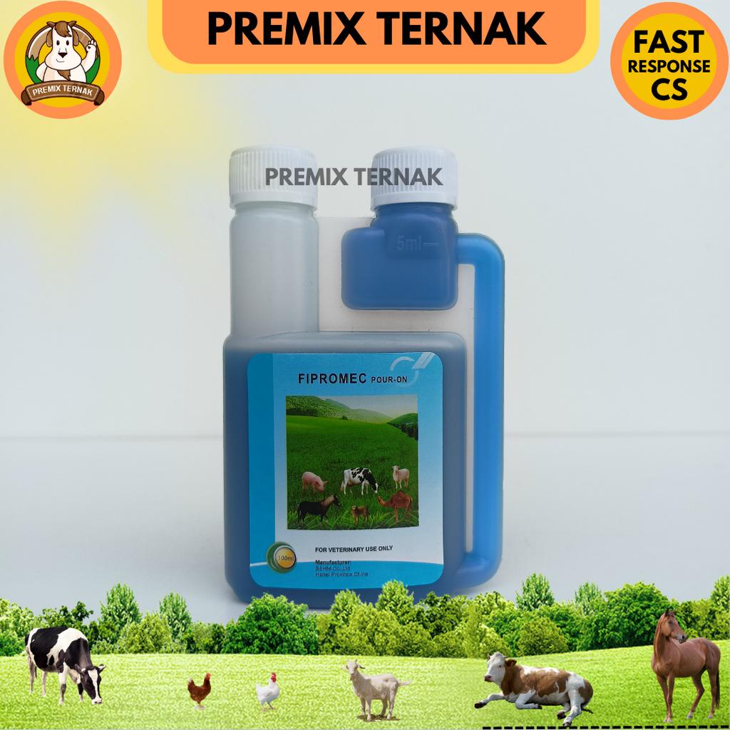 FIPROMEC POUR ON 100ML - Obat Cacing Kutu Scabies Tetes untuk Sapi Kambing Domba Kucing Anjing