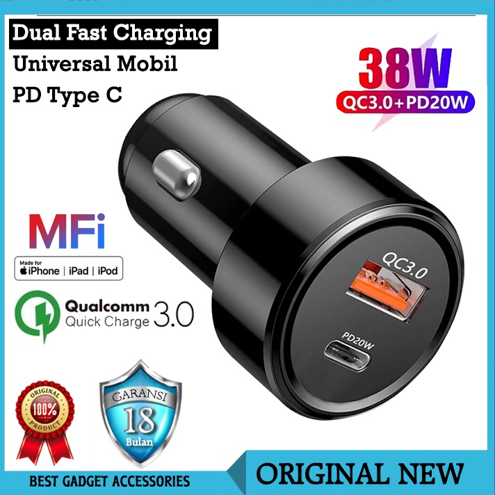 Universal Car Charger USB C IPHONE ANDROID FAST CHARGING Mobil DUAL PD