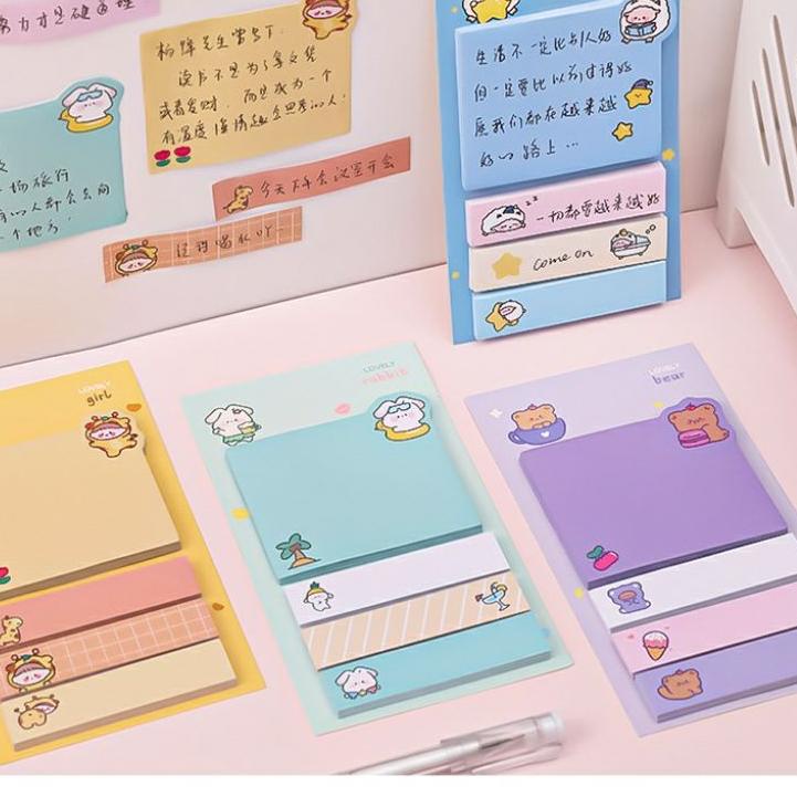 

㍿ MYUME.STORE || Sticky notes Beruang memo paper cute animal 4 line memo note korean ,,,,