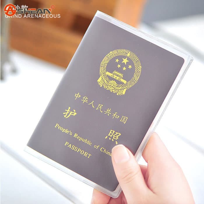 PCV sampul buku pasport plastik transparent passport cover kartu organ - BENING