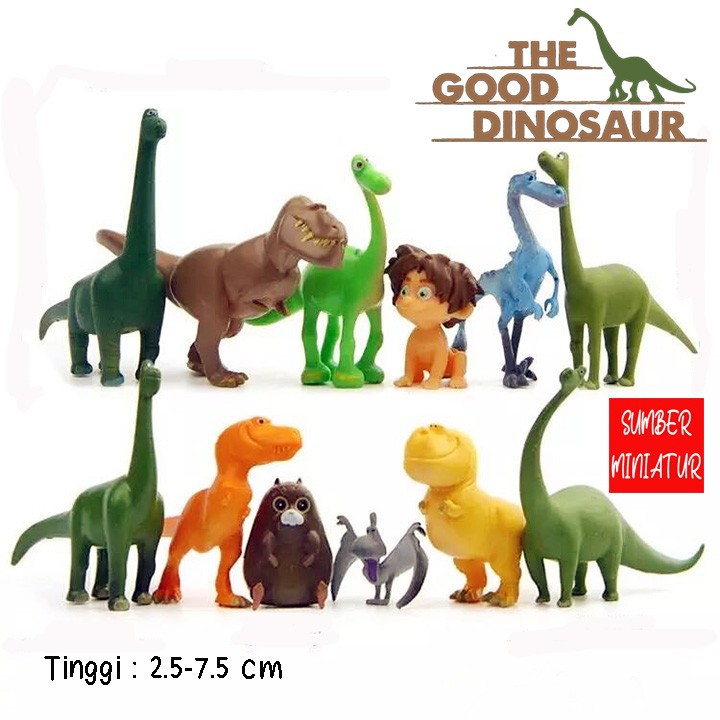 Set Mainan Anak Pajangan Figur The Good Dinosaur Dinosaurus